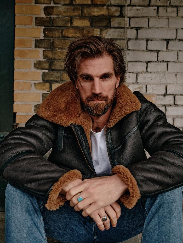 Blue De Gênes Aviator Jacket Dark Brown