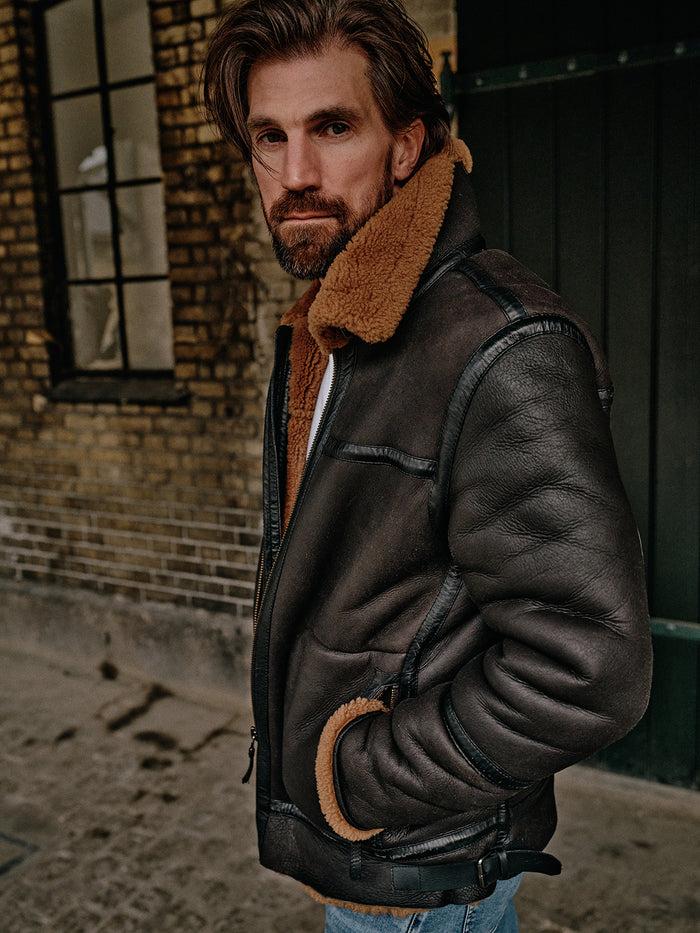 Blue De Gênes Aviator Jacket Dark Brown