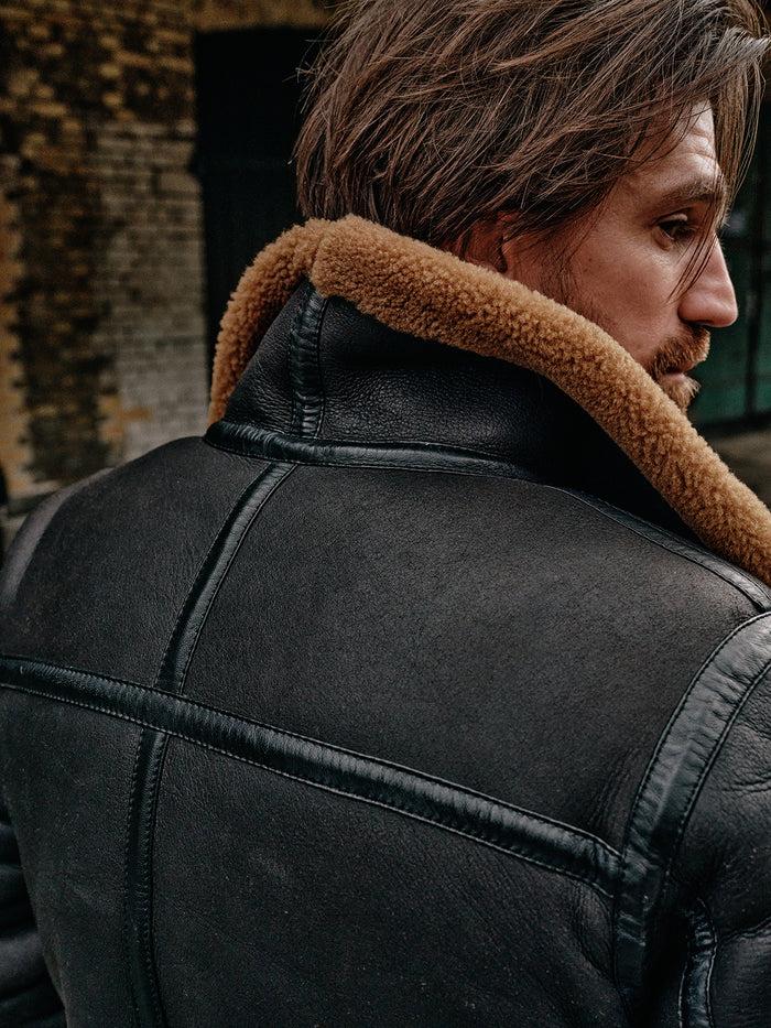 blue de gênes Aviator Jacket Dark Brown