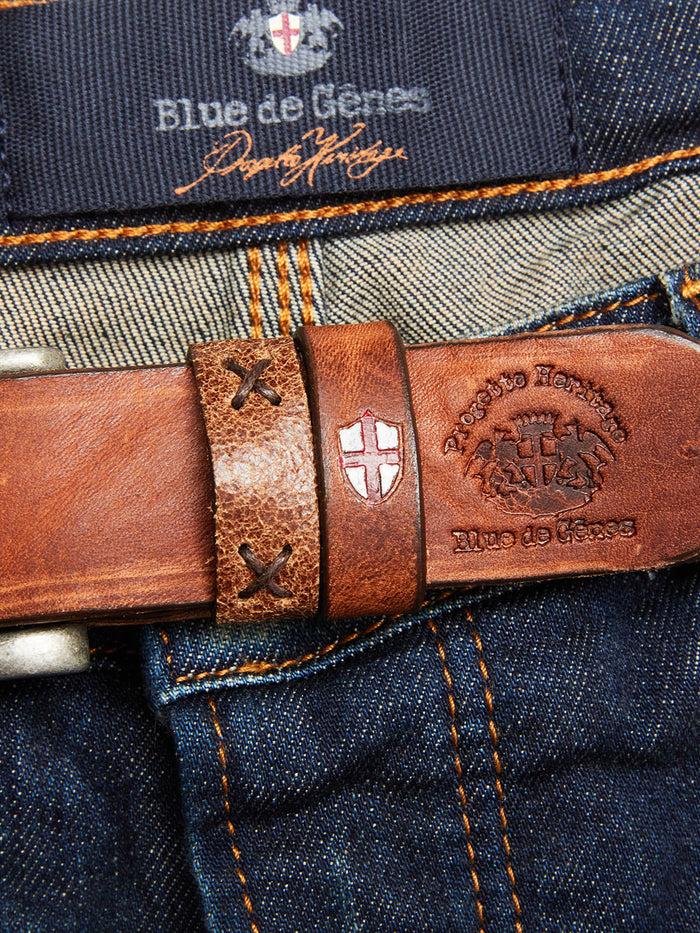 Blue De Gênes Barra Belt Brown