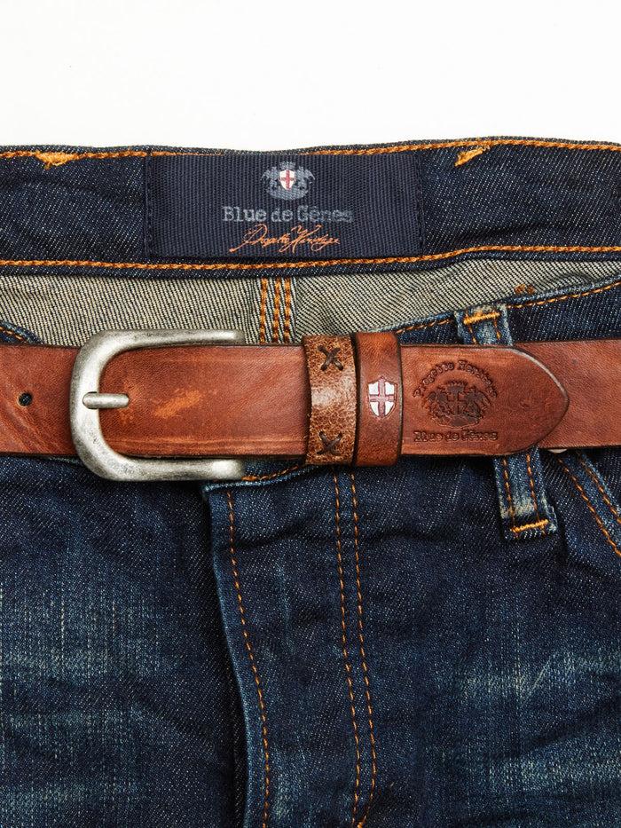 Blue De Gênes Barra Belt Brown