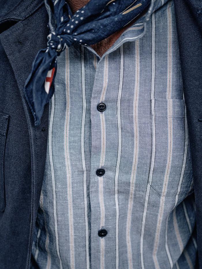 Blue De Gênes Bologna Juko Shirt Navy Stripe