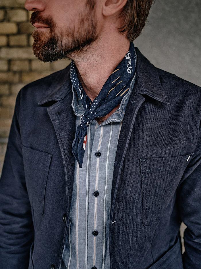 Blue De Gênes Bologna Juko Shirt Navy Stripe