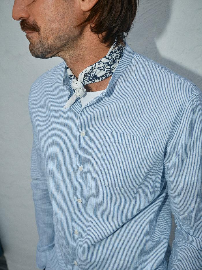 blue de gênes Bologna Lapo Shirt White Stripe