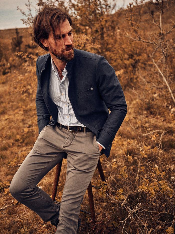 blue de gênes Casella Officers Blazer Dark Navy