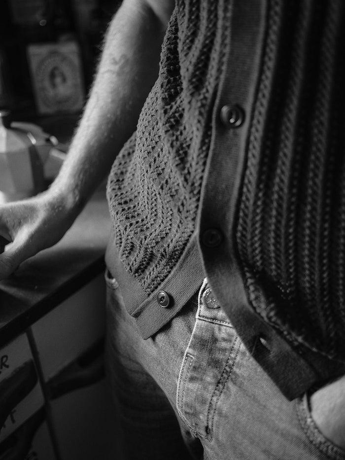 Blue De Gênes Compra Open Polo Knit Dark Navy