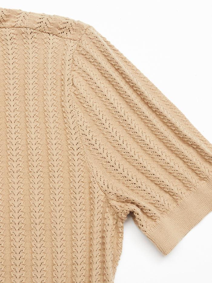Blue De Gênes Compra Open Polo Knit Khaki