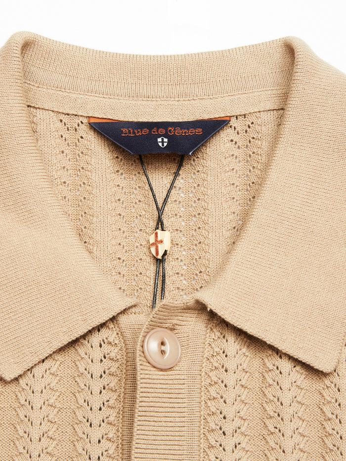 Blue De Gênes Compra Open Polo Knit Khaki