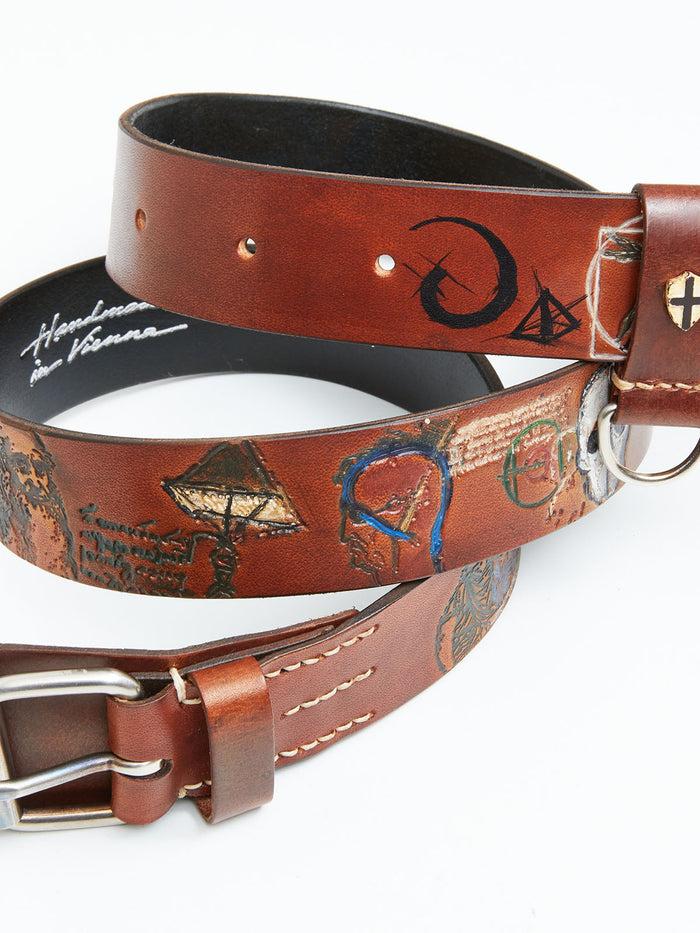Blue De Gênes Da Vinci Belt 4 Cm Brown