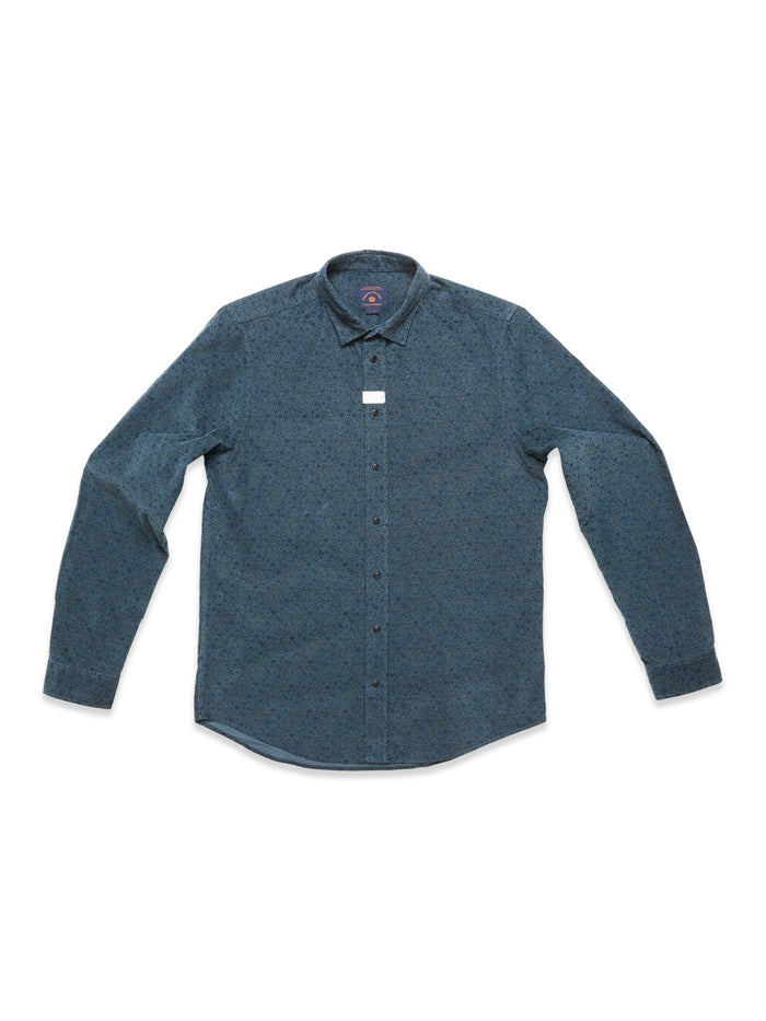 Blue De Gênes Enrico Cord Shirt Blue Pattern