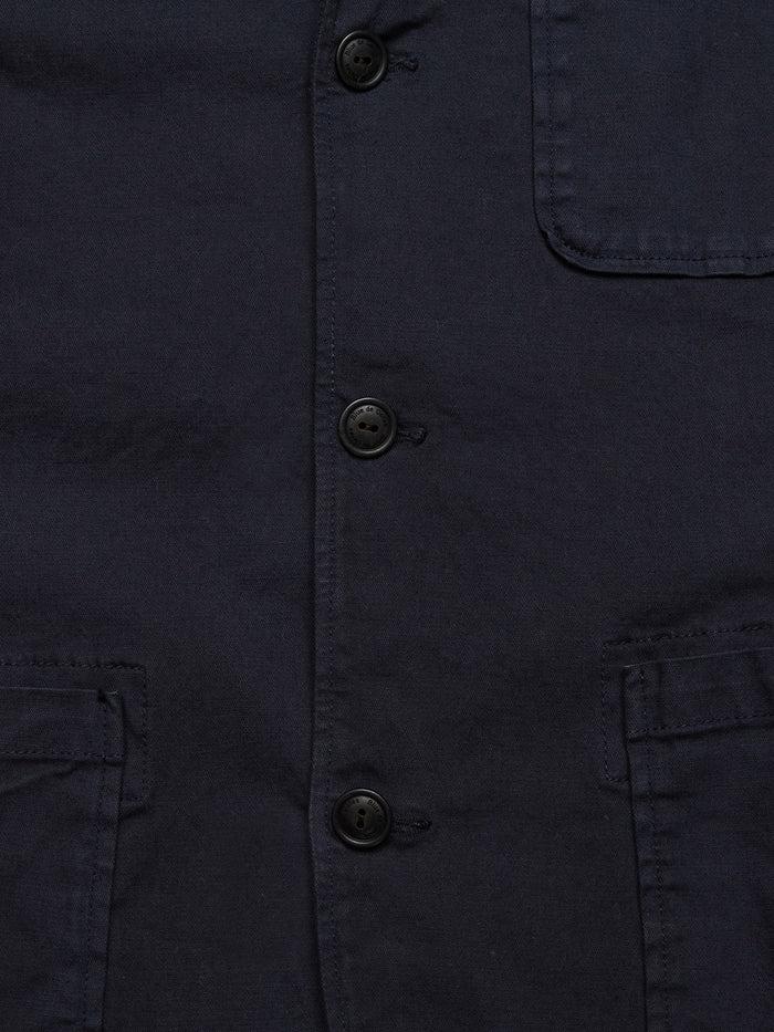 Blue De Gênes Gabbiano Dobby Blazer Dark Navy