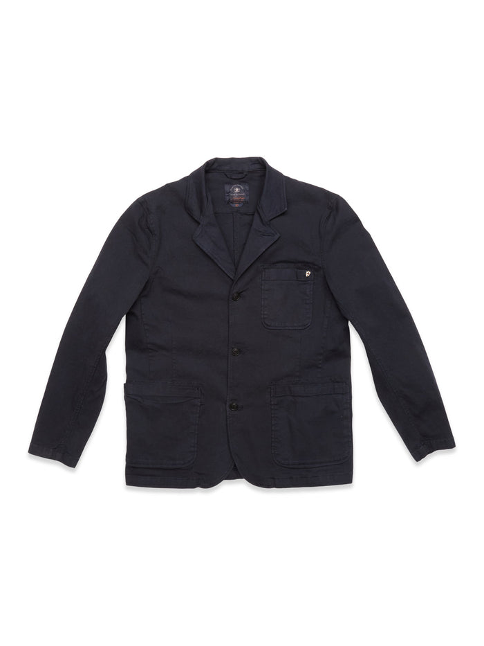 blue de gênes Gabbiano Dobby Blazer Dark Navy