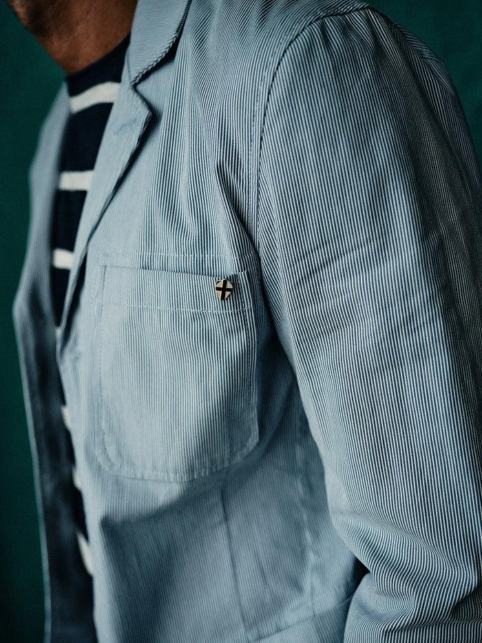 Blue De Gênes Gabbiano Riga Blazer Blue Stripe