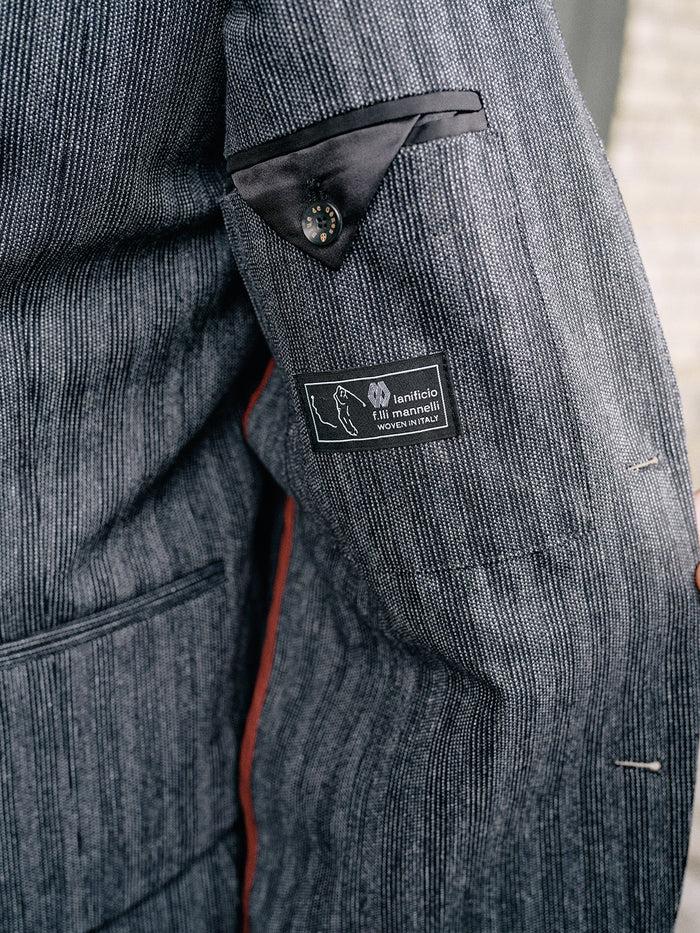 Blue De Gênes Leopardi Dori Blazer Grey Stripe