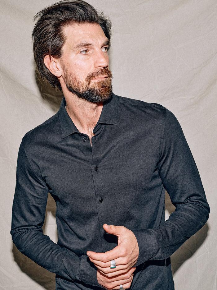 blue de gênes Luccio Dry Shirt Jet Black