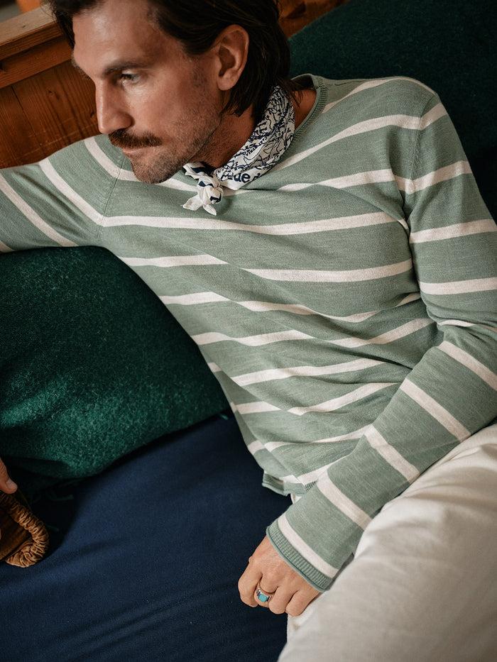 Blue De Gênes Monte Stripe Knit Green Bay