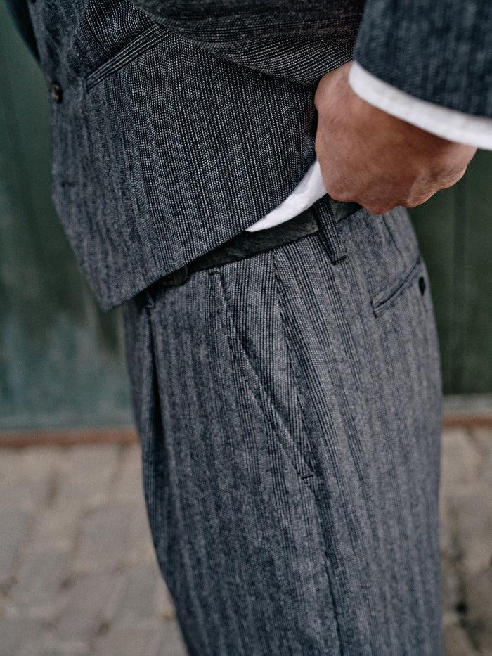 Blue De Gênes Panco Dori Chino Grey Stripe