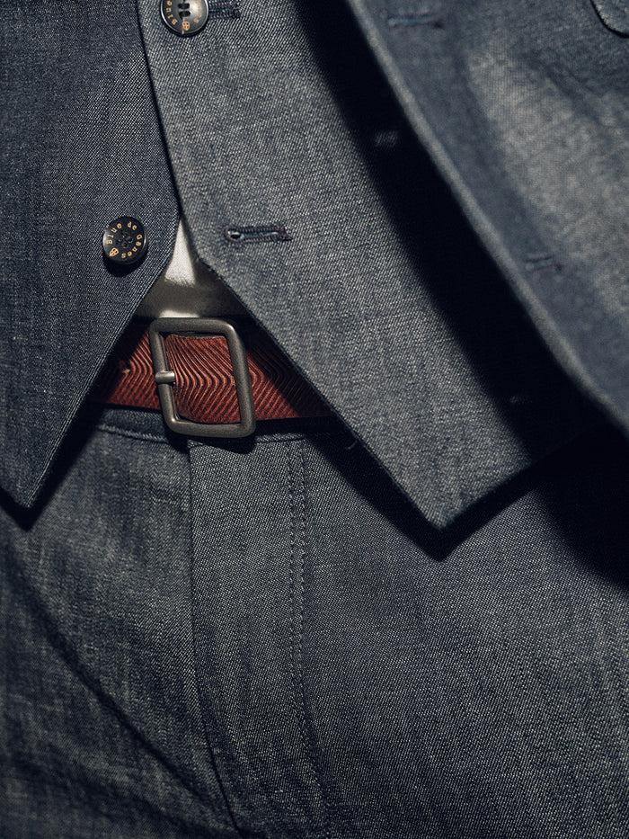 Blue De Gênes Pento Belt Brown