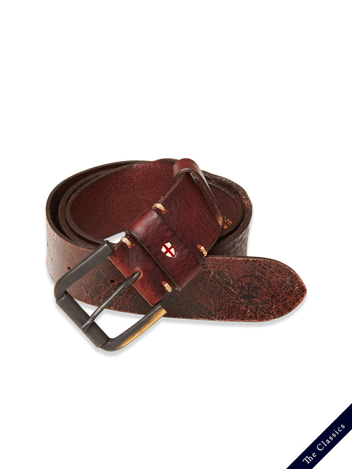 blue de gênes Piceno Leather Belt Cognac