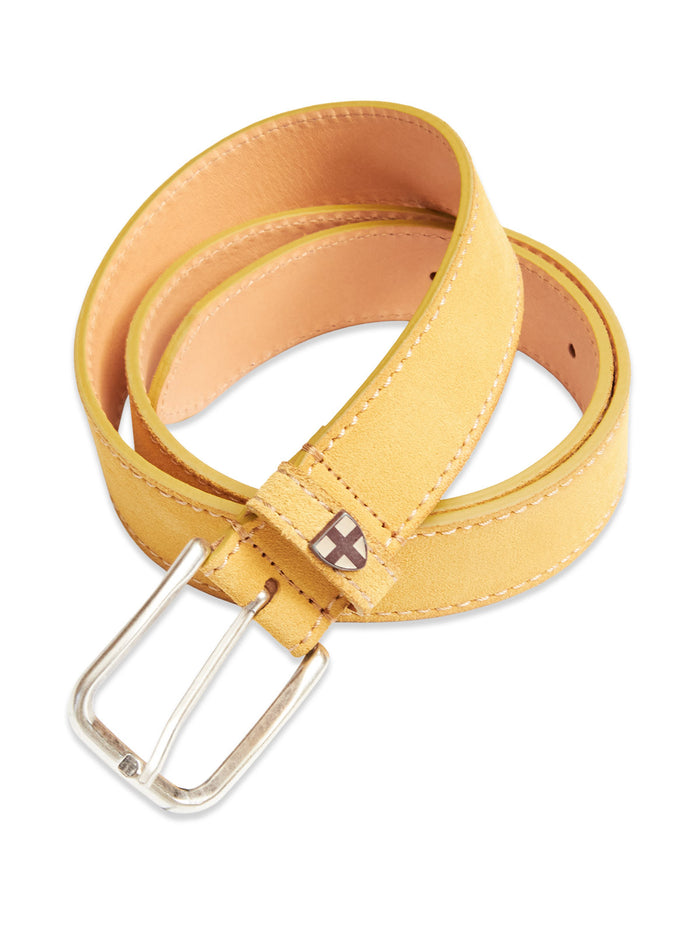 blue de gênes Suede Belt Yellow Grain
