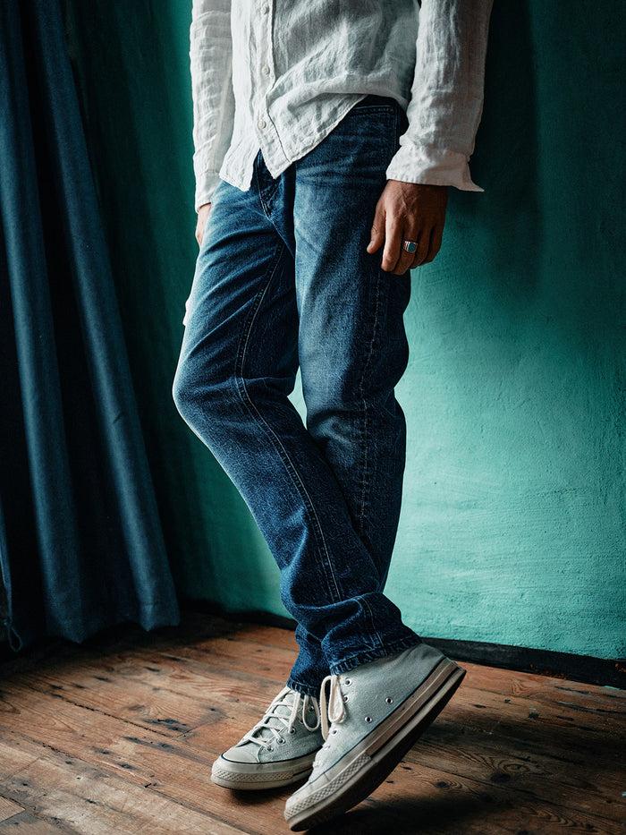 Blue De Gênes Vinci Denova Jeans Dark Blue Denim