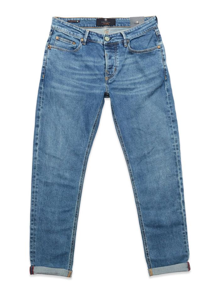 Blue De Gênes Vinci Pala Used Jeans Denim Blue