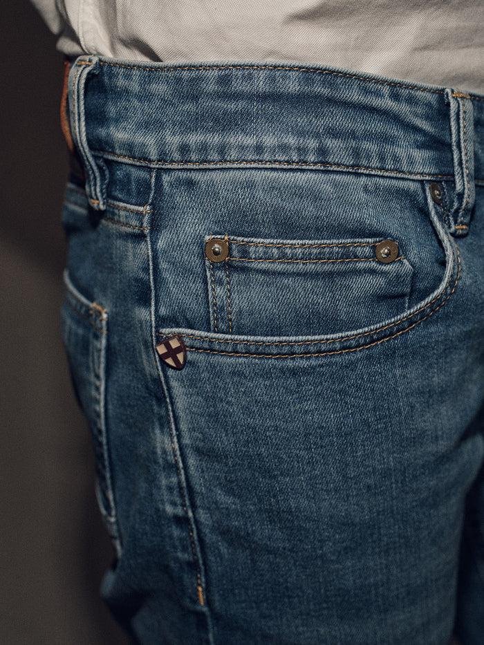 Blue De Gênes Vinci Pala Used Jeans Denim Blue