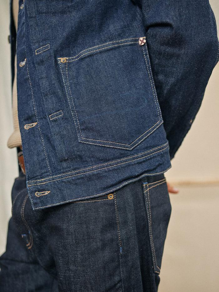 Blue De Gênes Cosimo Trucker Jacket Dark Blue Denim