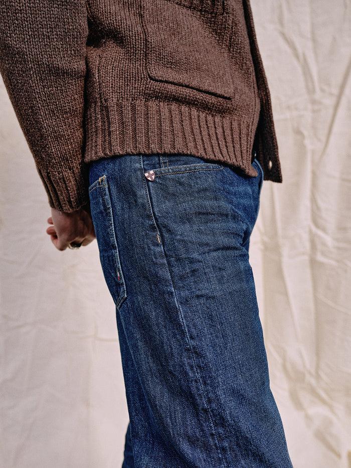 Blue De Gênes Giacomo 77 Dark Used Jeans Mid Blue Denim