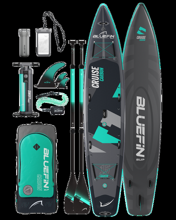 blue fin Cruise Carbon Inflatable Paddleboard 15'