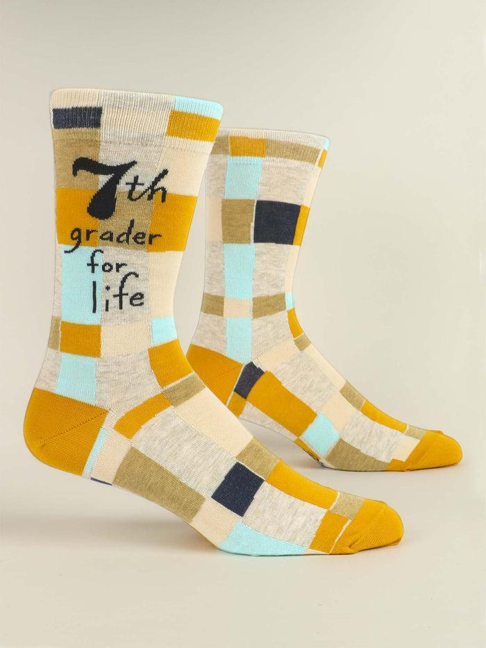 Blue Q 7th Grader For Life M-Crew Socks