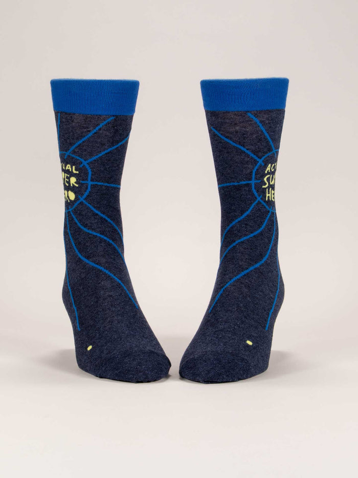 Blue Q Actual Superhero M-Crew Socks