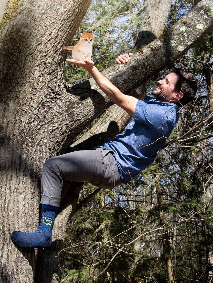 Blue Q Actual Superhero M-Crew Socks