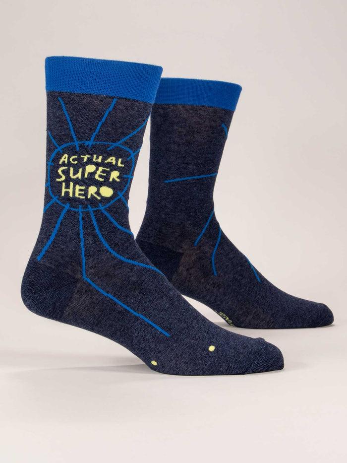 Blue Q Actual Superhero M-Crew Socks