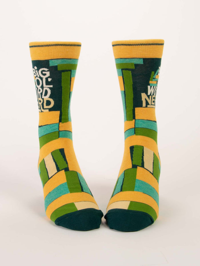Blue Q Big Ol' Word Nerd M-Crew Socks