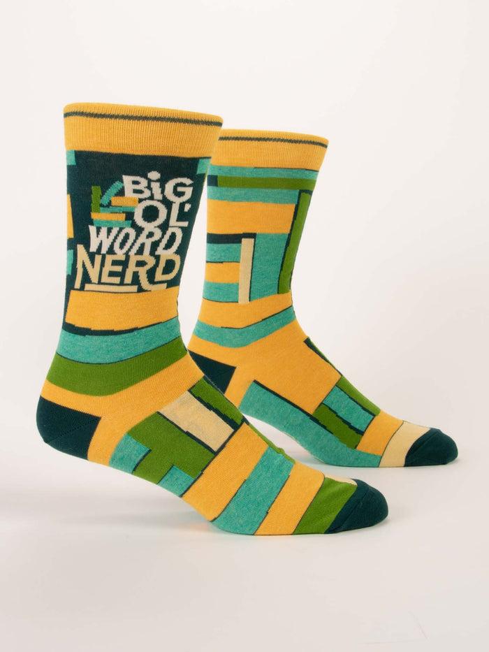 Blue Q Big Ol' Word Nerd M-Crew Socks