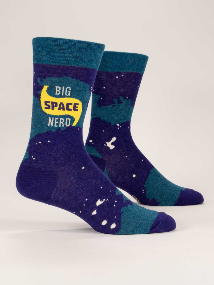 Blue Q Big Space Nerd M-Crew Socks