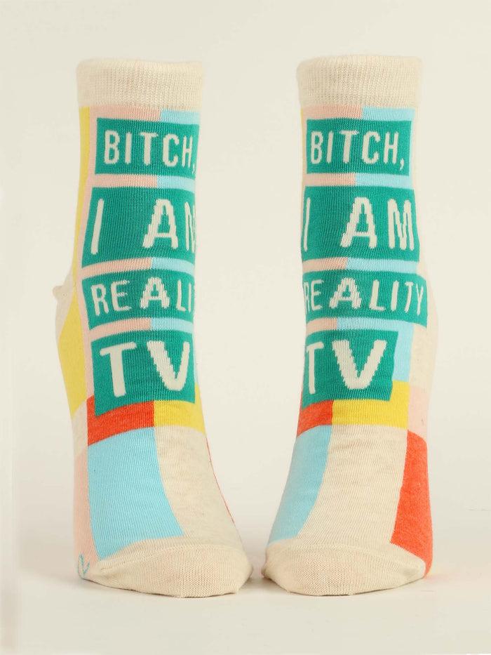 blue q Bitch I am Reality TV W-Ankle Socks