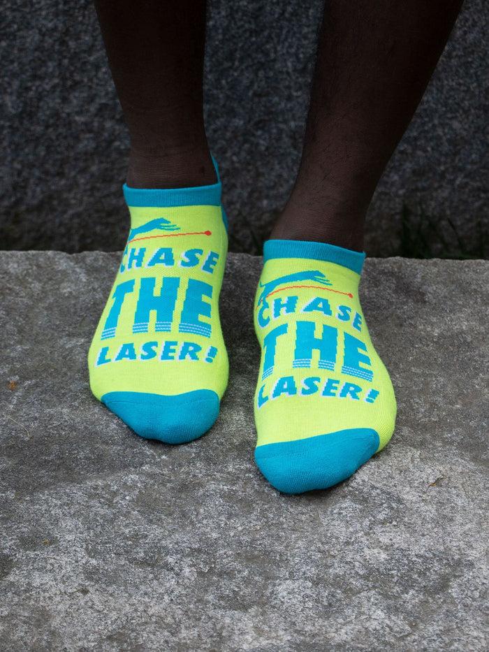 Blue Q Chase The Laser Sneaker Socks