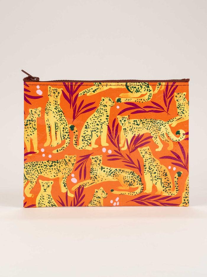 blue q Cheetah Zipper Pouch