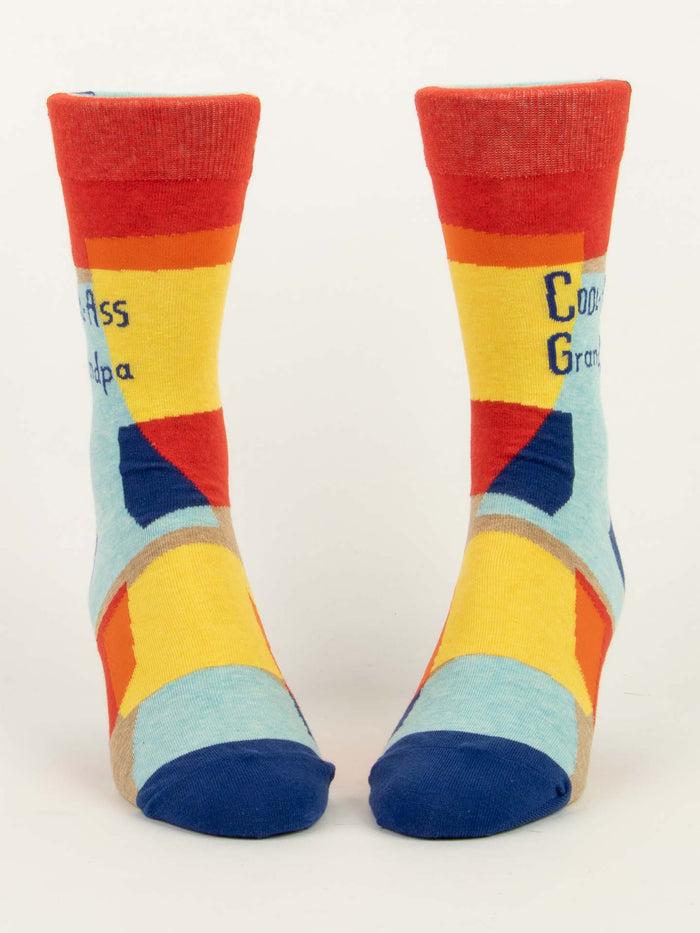 Blue Q Cool-Ass Grandpa M-Crew Socks