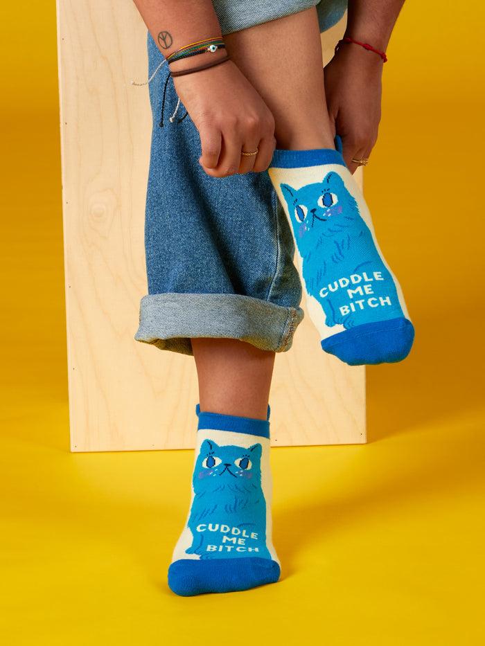 Blue Q Cuddle Me Bitch Sneaker Socks