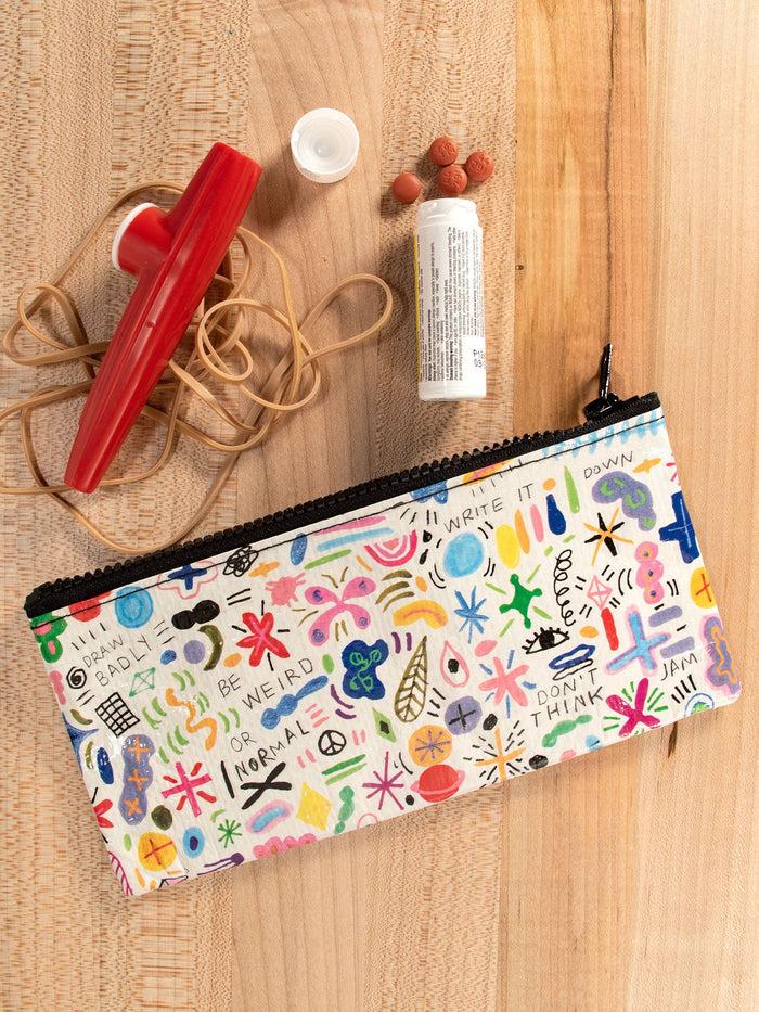 Blue Q Doodle Party Pencil Case