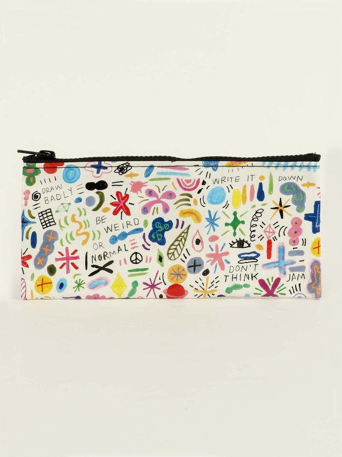 blue q Doodle Party Pencil Case