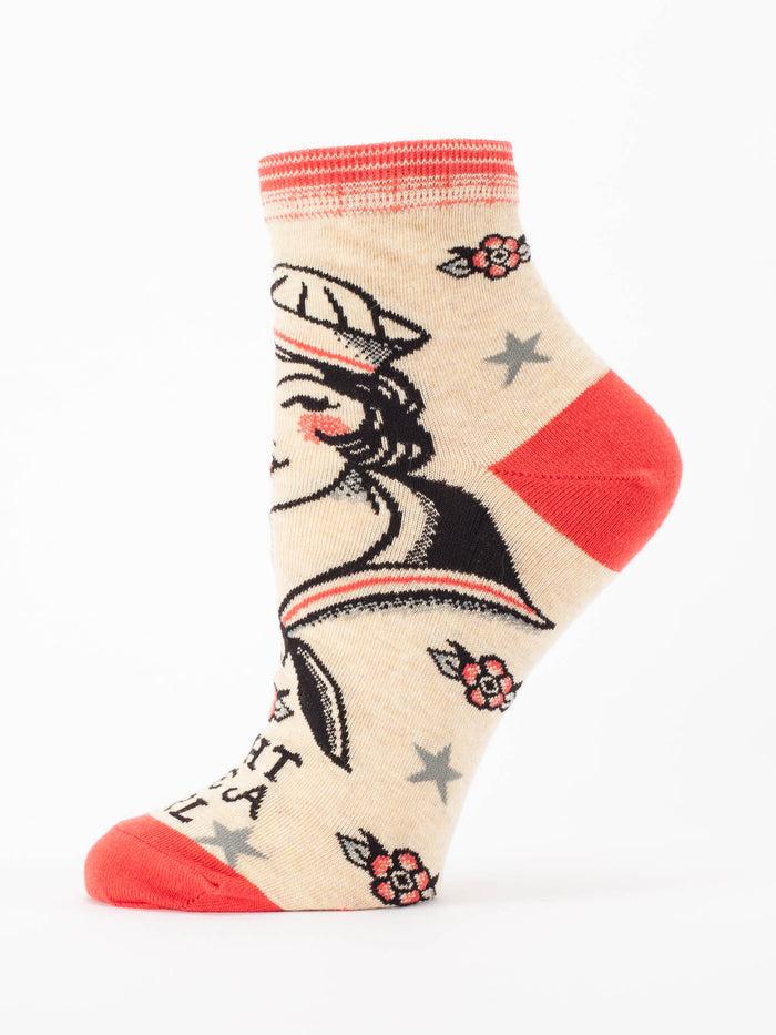 Blue Q Fight Like A Girl W-Ankle Socks