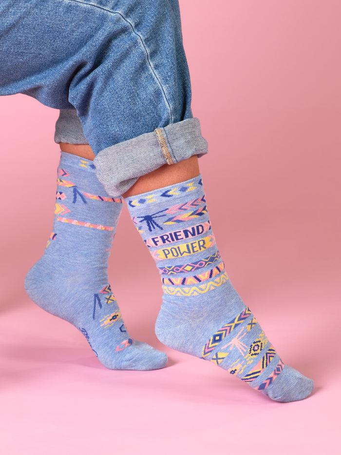 Blue Q Friend Power W-Crew Socks