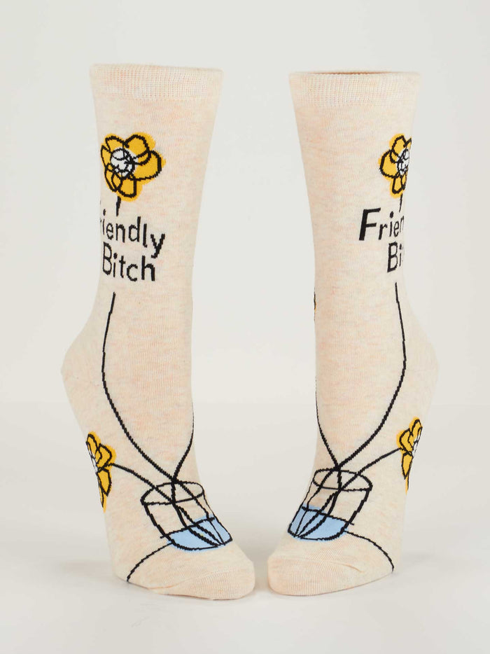 Blue Q Friendly Bitch Crew Socks