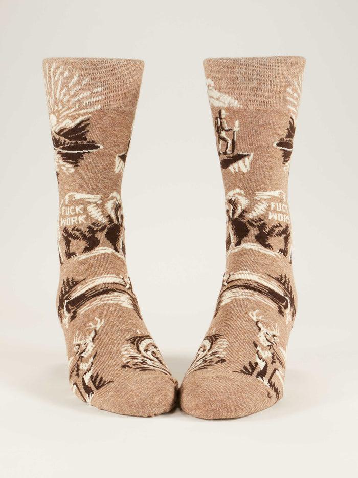 Blue Q Fuck Work M-Crew Socks