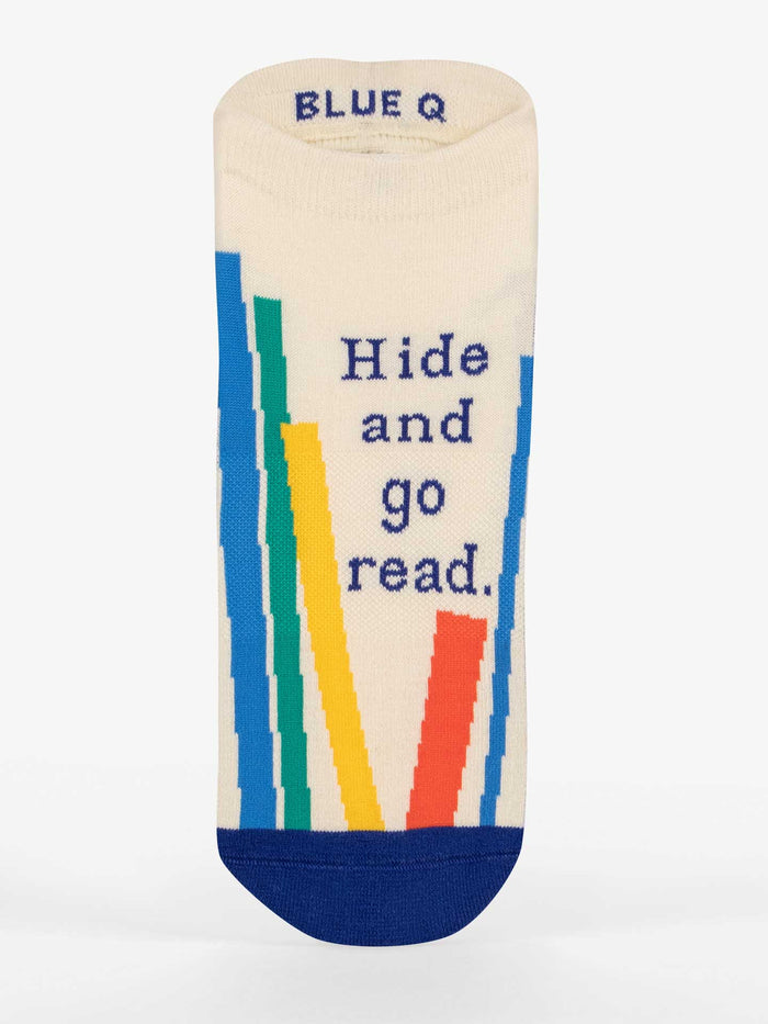 Blue Q Hide And Go Read Sneaker Socks