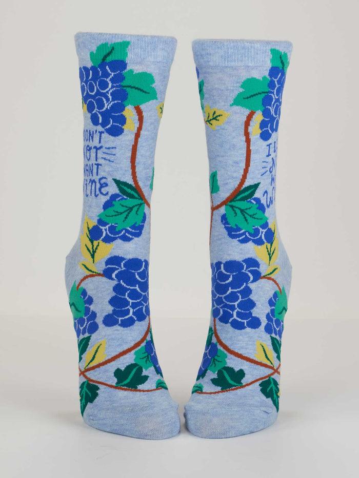 Blue Q I Don't Not Want Wine W-Crew Socks